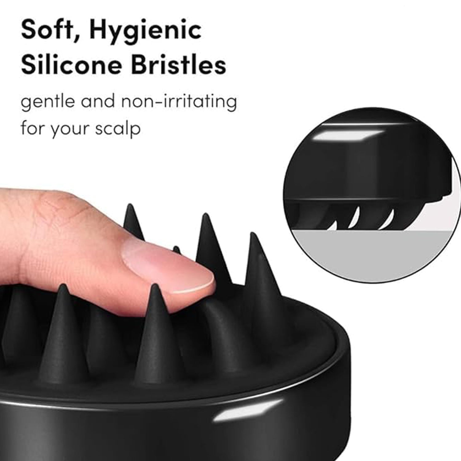 Scalp Massager shampoo brush with shampoo bottle