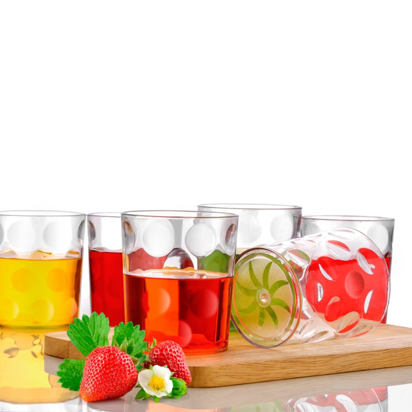Unbreakable Juice Glass Set – 6-Piece Transparent 300ml Glasses for Cold Drinks, Outdoor & Everyday Use