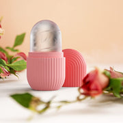 Close-up of the diamond-cut clear silicone ice roller