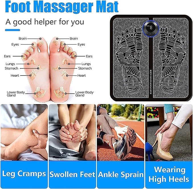 EMS Foot Massager Electric Leg Stimulator | Deep Kneading Circulation Booster & Pain Relief Machine