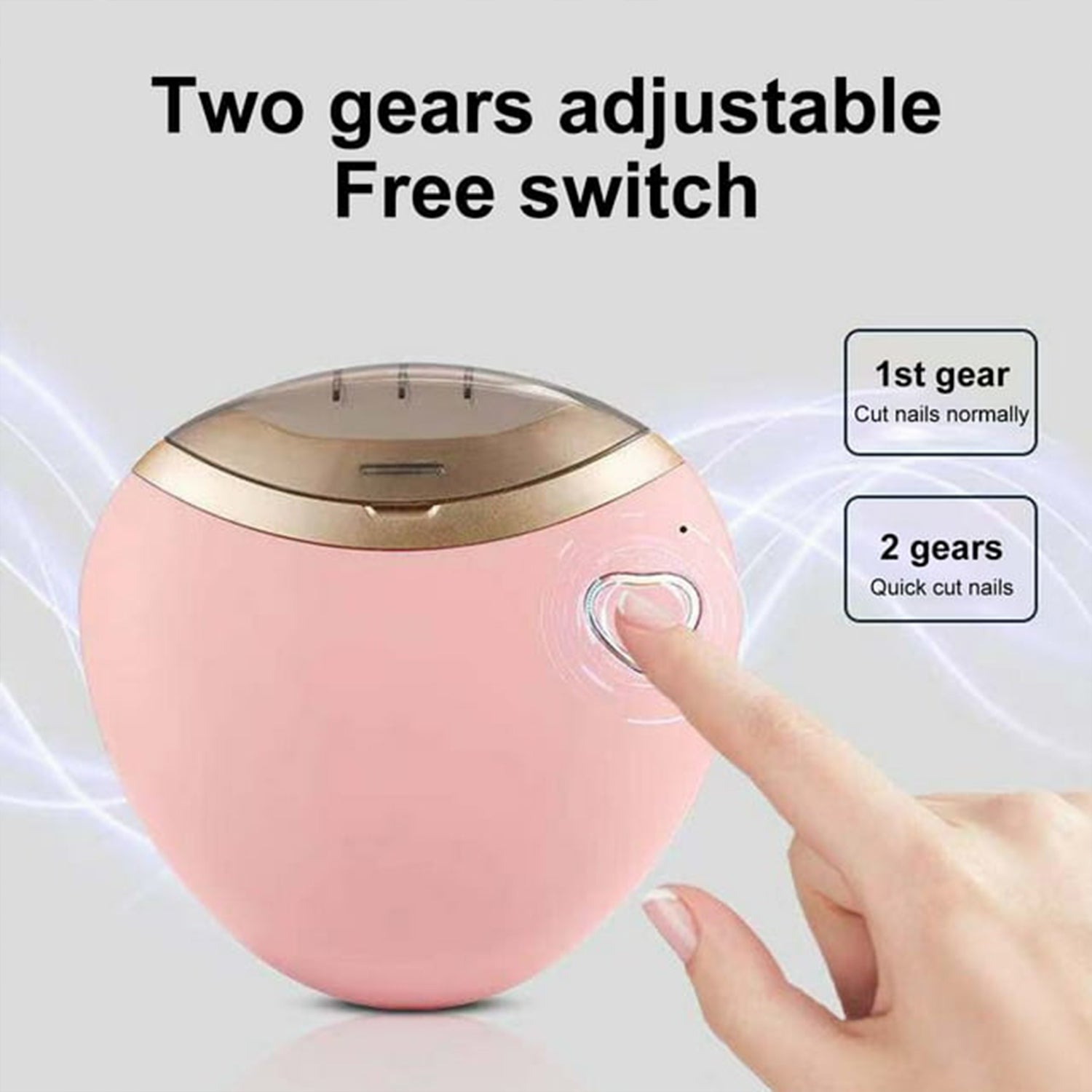 Electric nail trimmer highlighting safety features