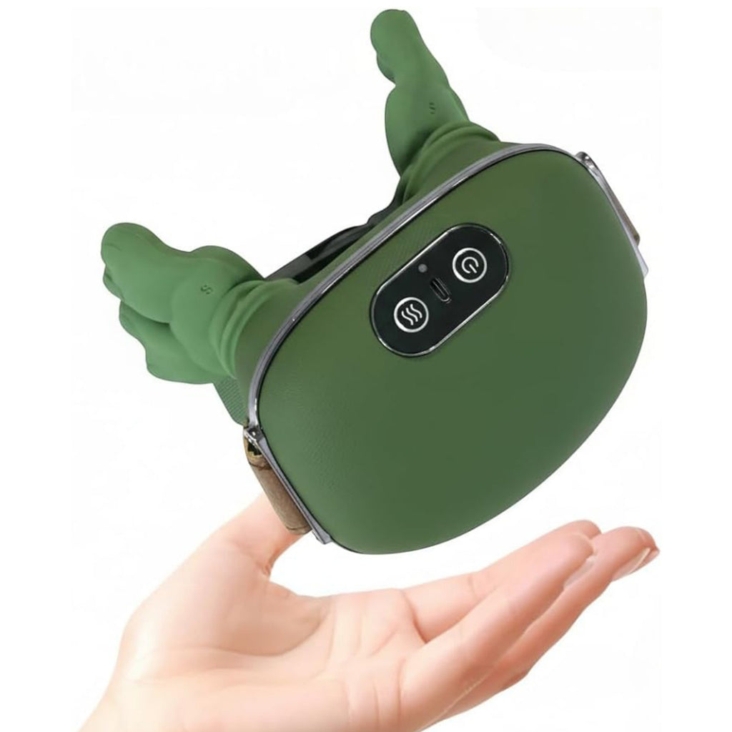 Long rechargeable kneading neck and shoulder massager with adjustable strap