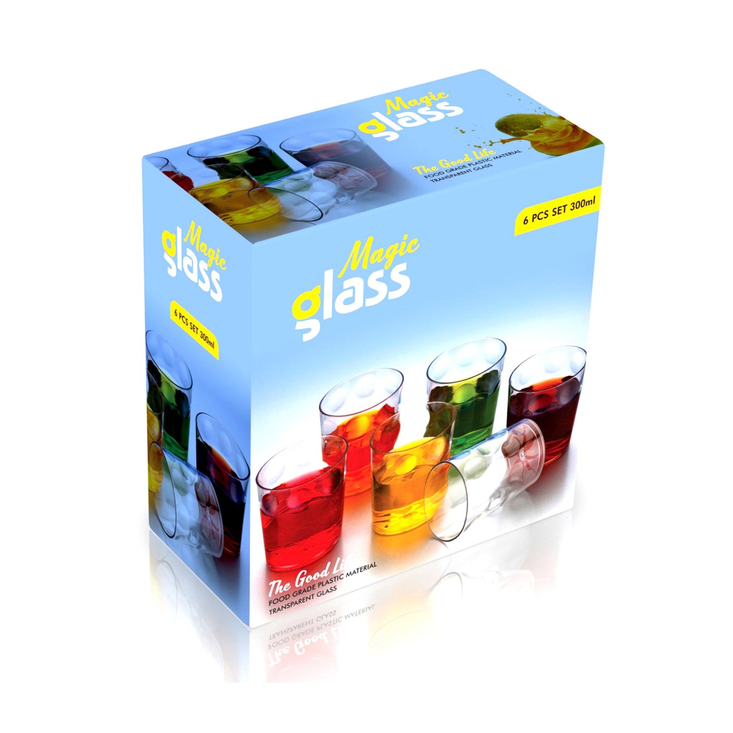 Unbreakable Juice Glass Set – 6-Piece Transparent 300ml Glasses for Cold Drinks, Outdoor & Everyday Use