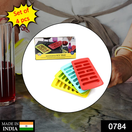 0784 Fancy 4-Pc Ice Tray set showing all trays