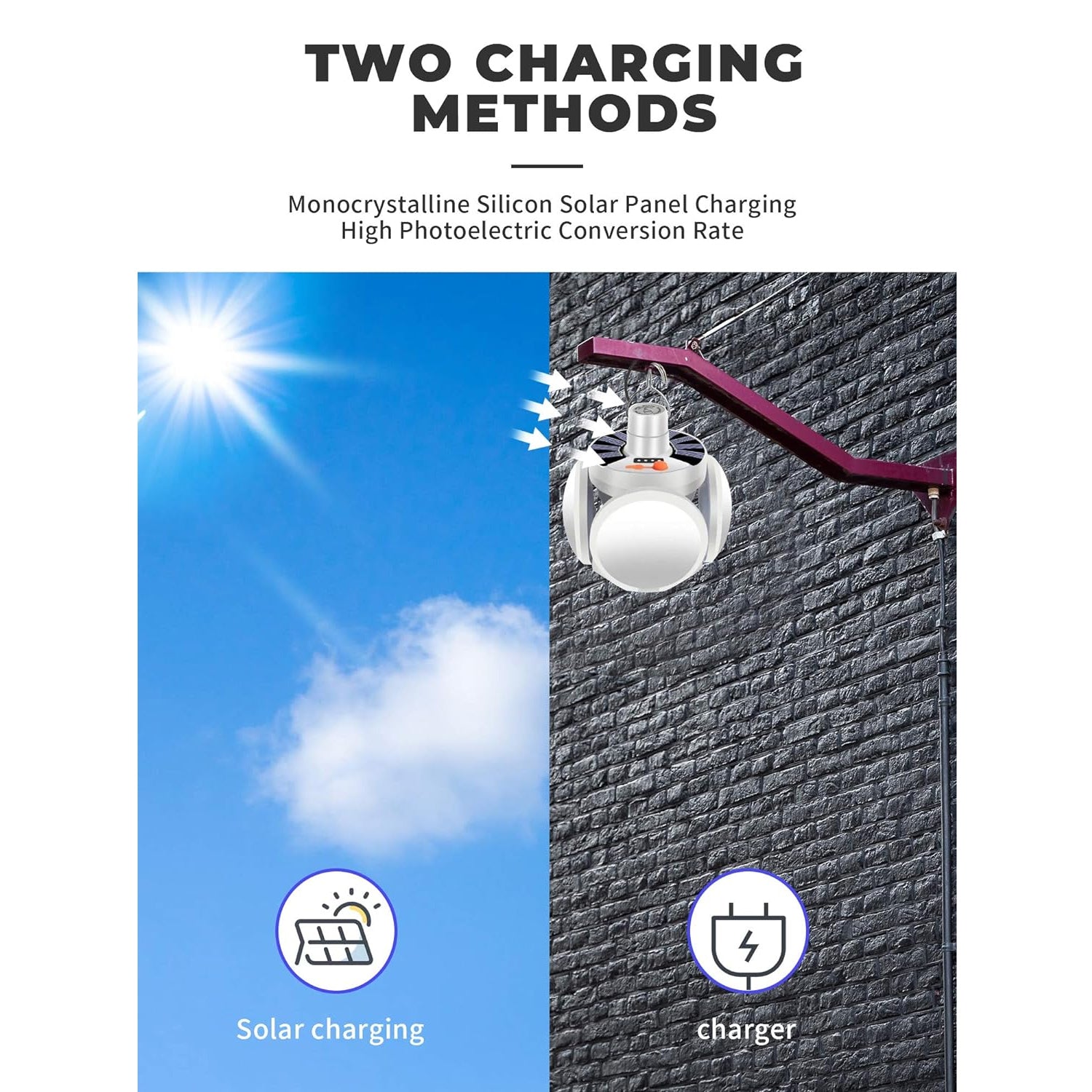 Solar Rechargeable LED Camping Light – Multi-Functional Emergency Lamp with USB Charging