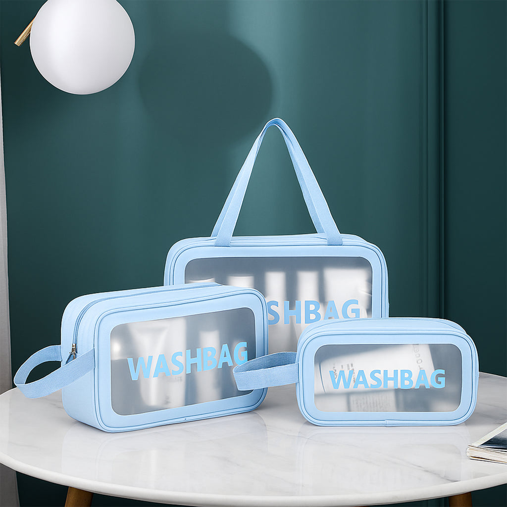 3-in-1 transparent toiletry bags made of waterproof material