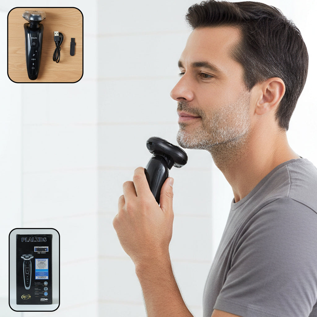 Close-up of the 3D floating rotary shaving heads
