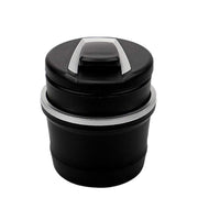 Portable car ashtray with lid closed, showing sleek design