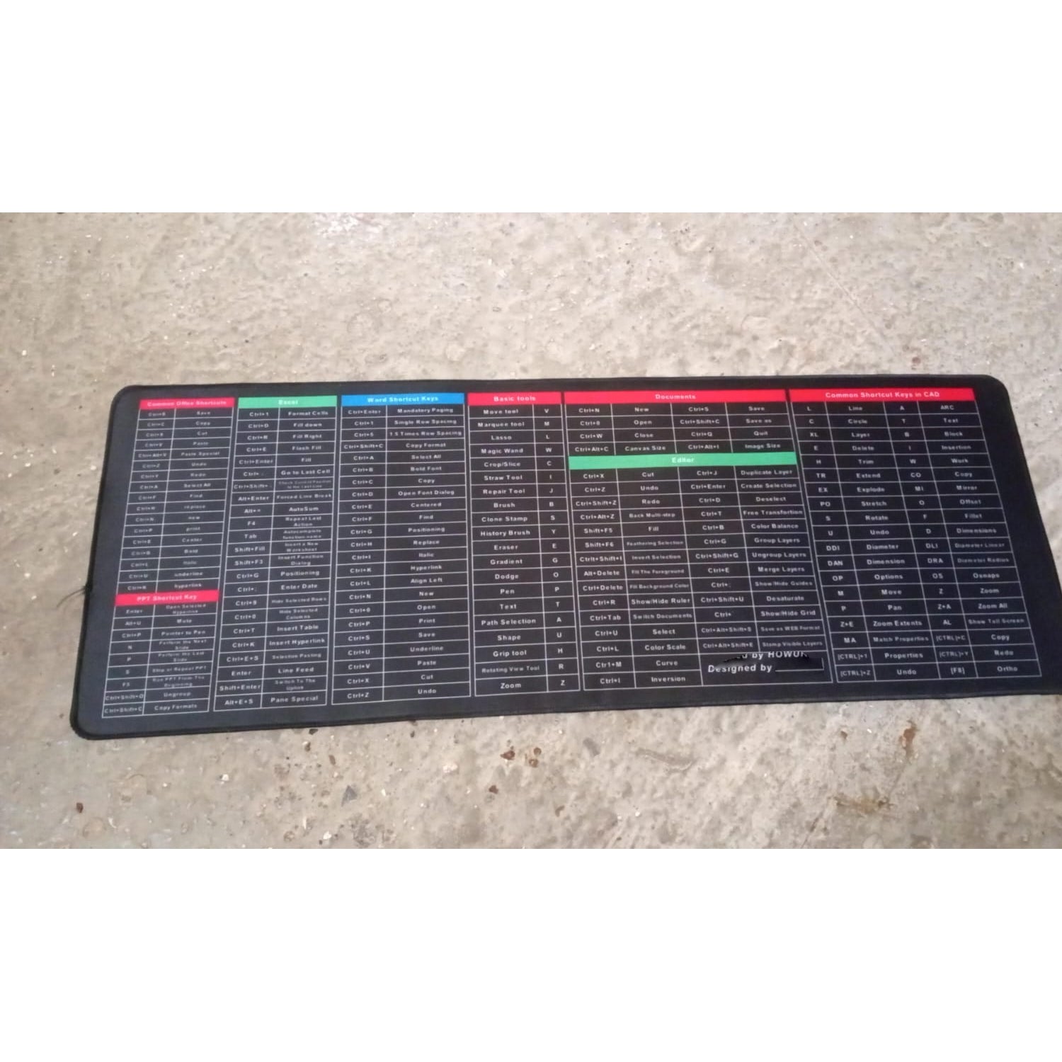 Large Shortcut Keyboard & Mouse Pad (80x30cm)