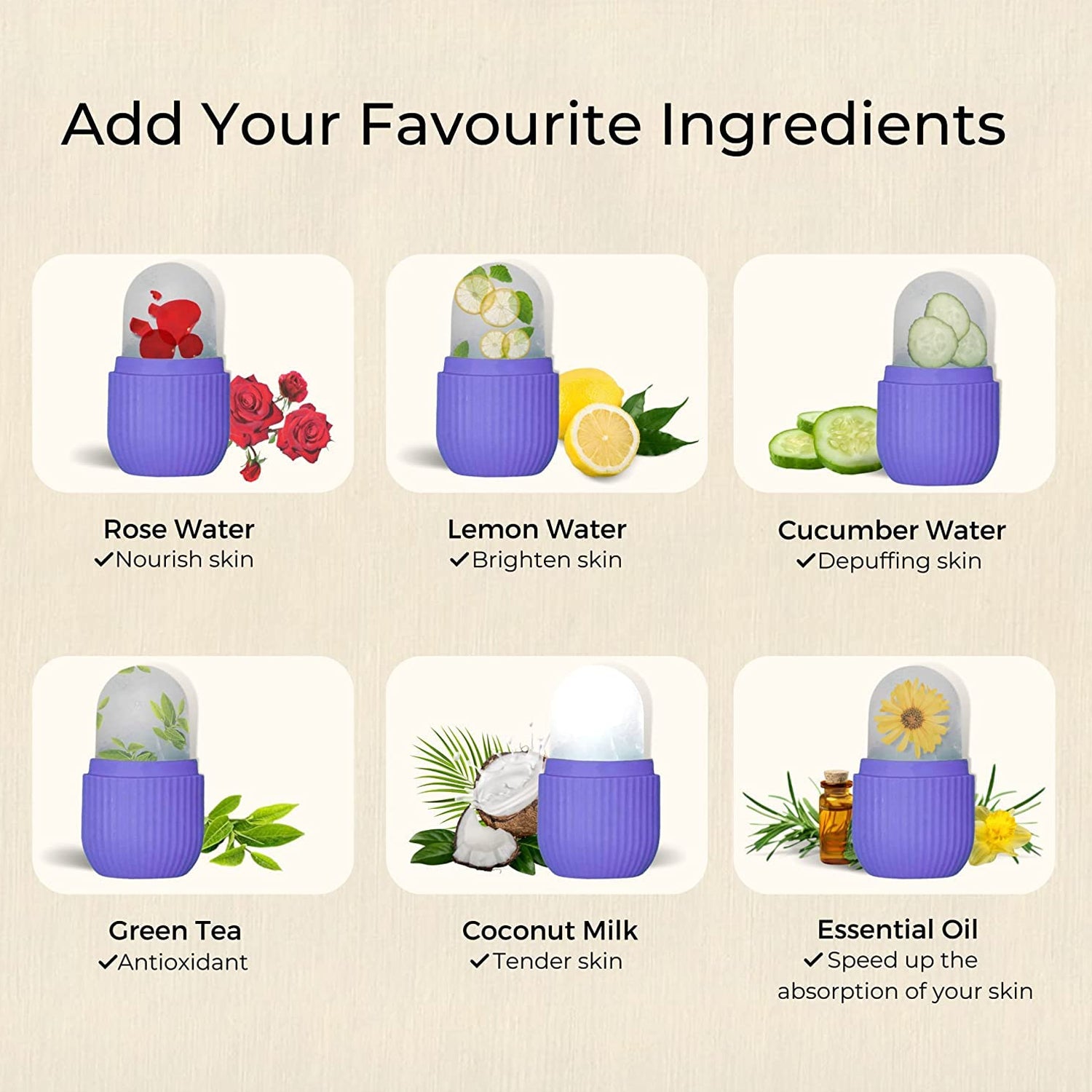 Beauty Ice Roller for Face & Eyes – Reusable Facial Massager for Glowing Skin & Puffiness Relief