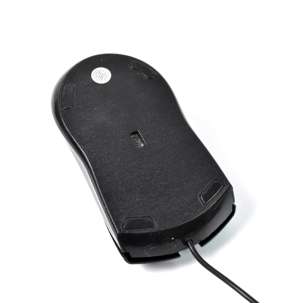 Top view of the Wukusy Wired Optical Mouse, featuring the scroll wheel and left/right buttons.