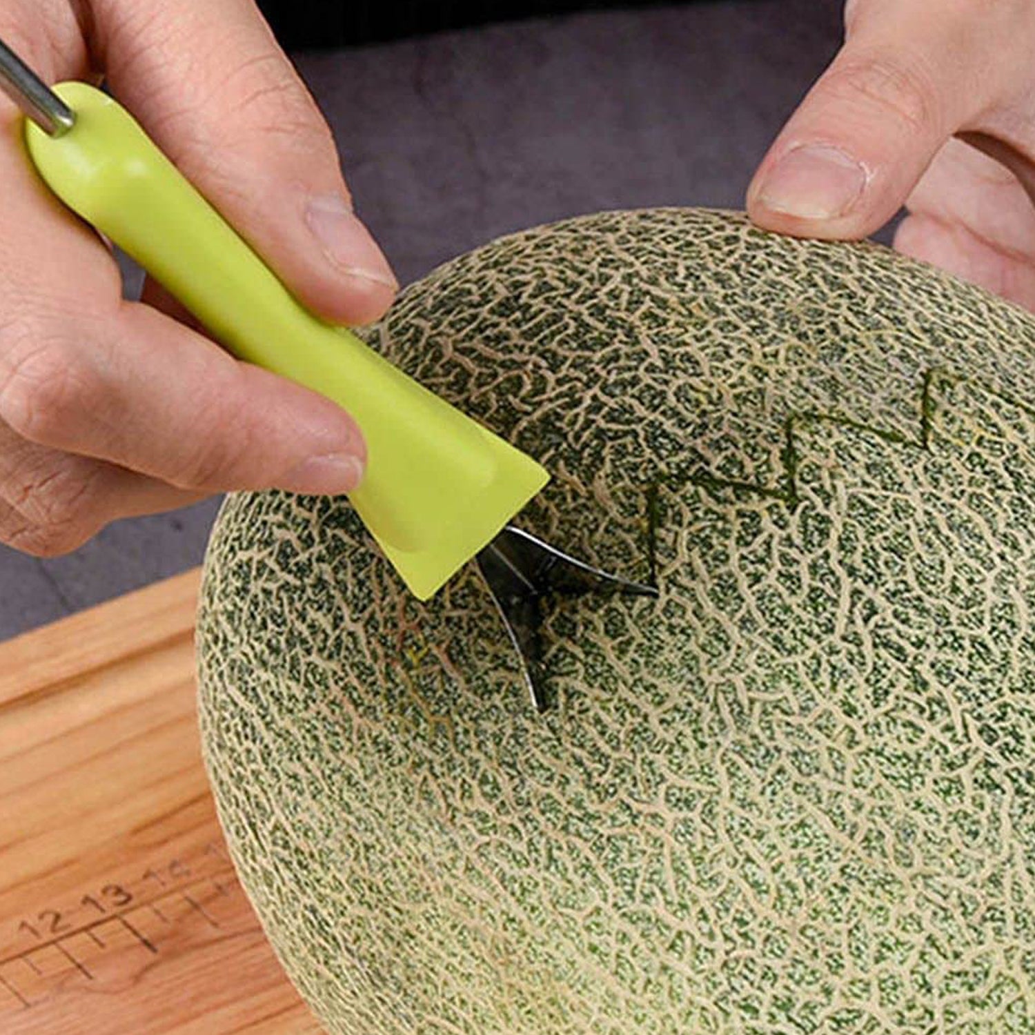 4-in-1 Stainless Steel Melon Baller & Fruit Scooper – Dual-Sided Seed Remover for Watermelon, Sorbet, and Desserts