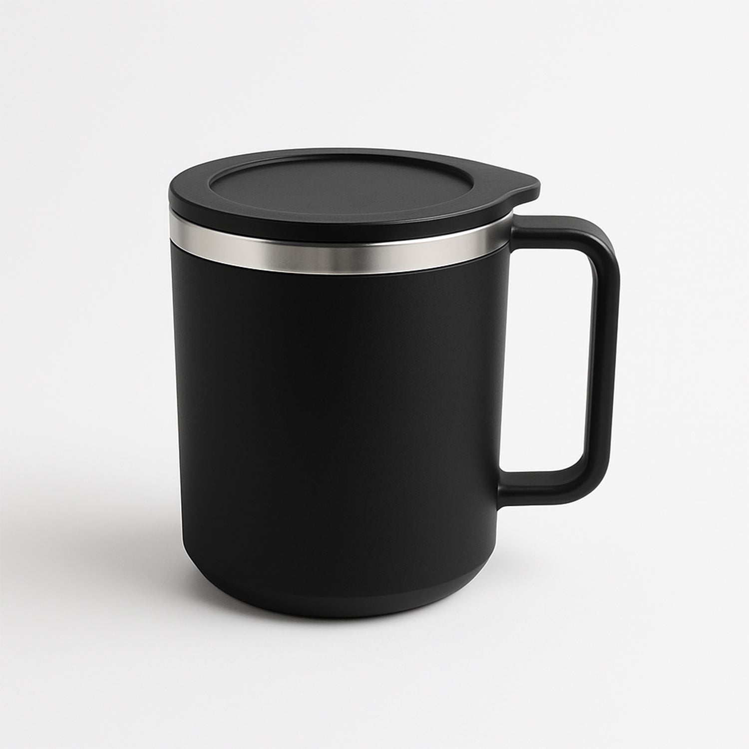 Close-up of soft-fit silicone lid of Apex Happy Mug