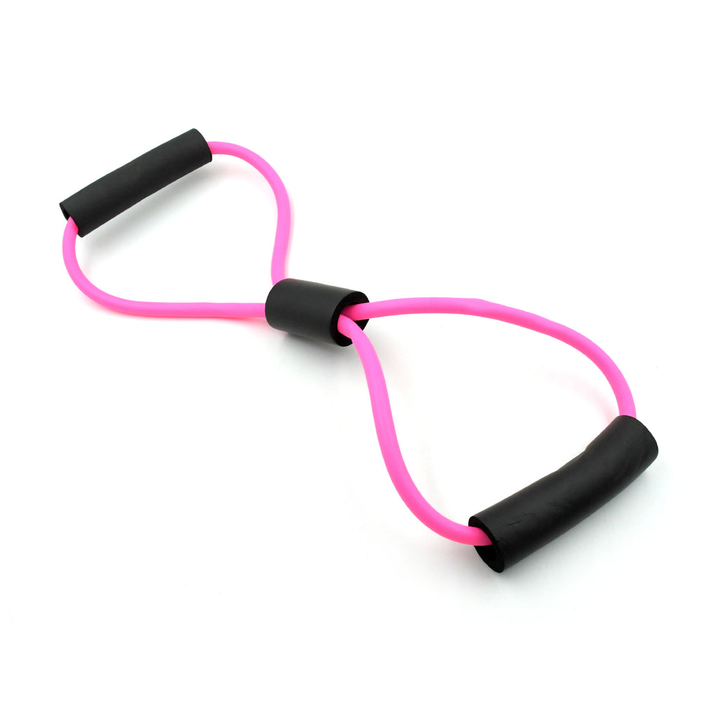 A person performing leg exercises with a resistance band looped around their ankles.
