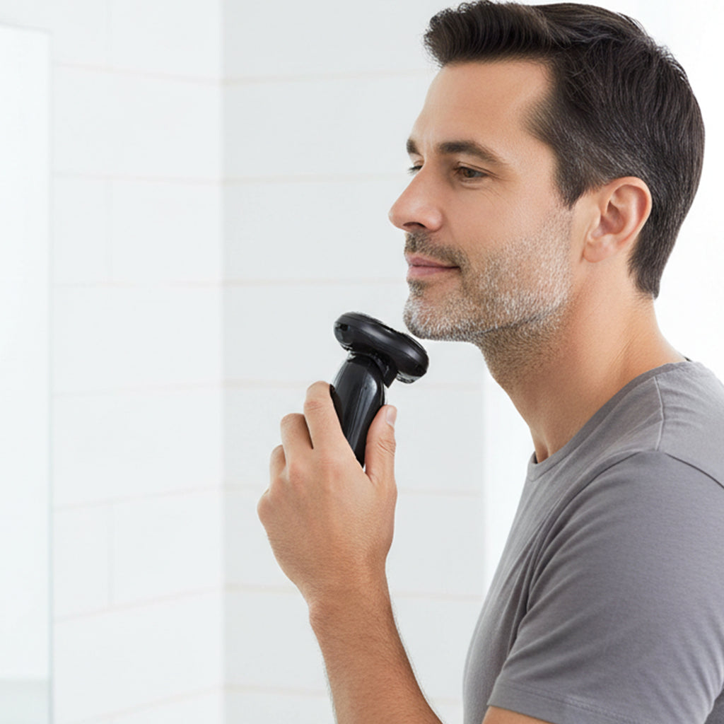 Ergonomic design of the electric shaver held in hand