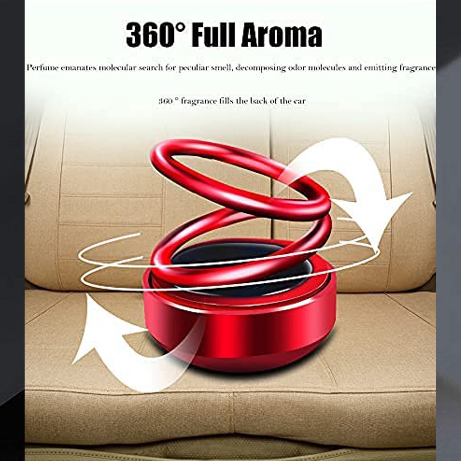 Solar Powered Car Aroma Diffuser – 360° Rotating Car Perfume & Air Freshener for Dashboard