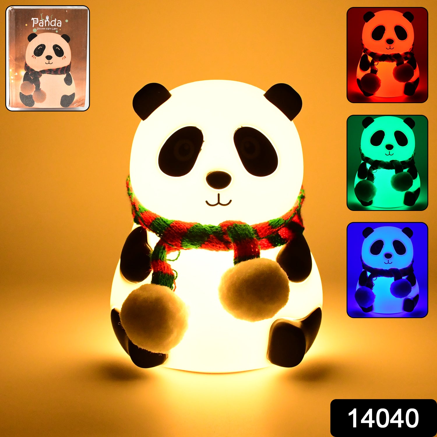 Panda 7-Color LED Silicone Touch Lamp – Cute Night Light for Bedroom & Kids Room