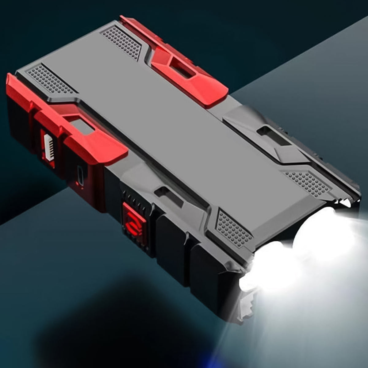 Compact LED flashlight showing USB Type-C charging port