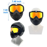 Close-up of polycarbonate lens motorcycle goggles