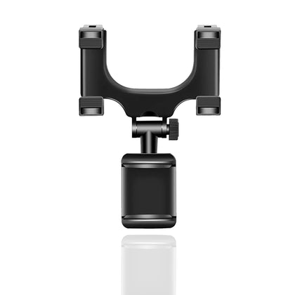 Phone mount securely attached to car rear view mirror