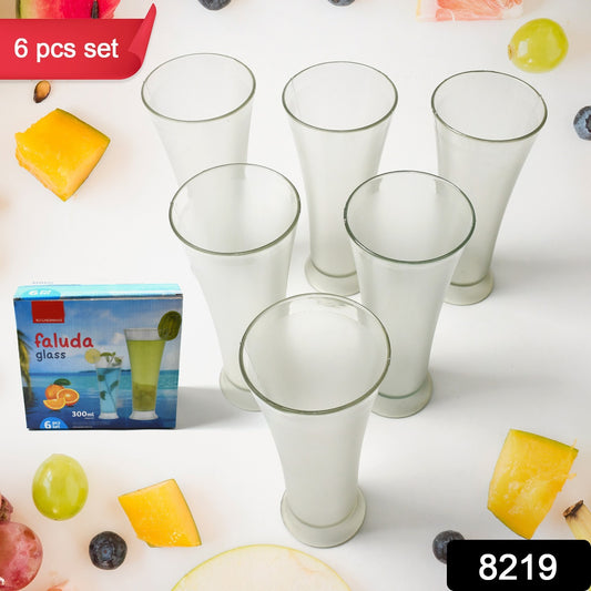 Faluda & Juice Glass Set – High-Quality Transparent Drinking Glasses, Set of 6 (300ml)