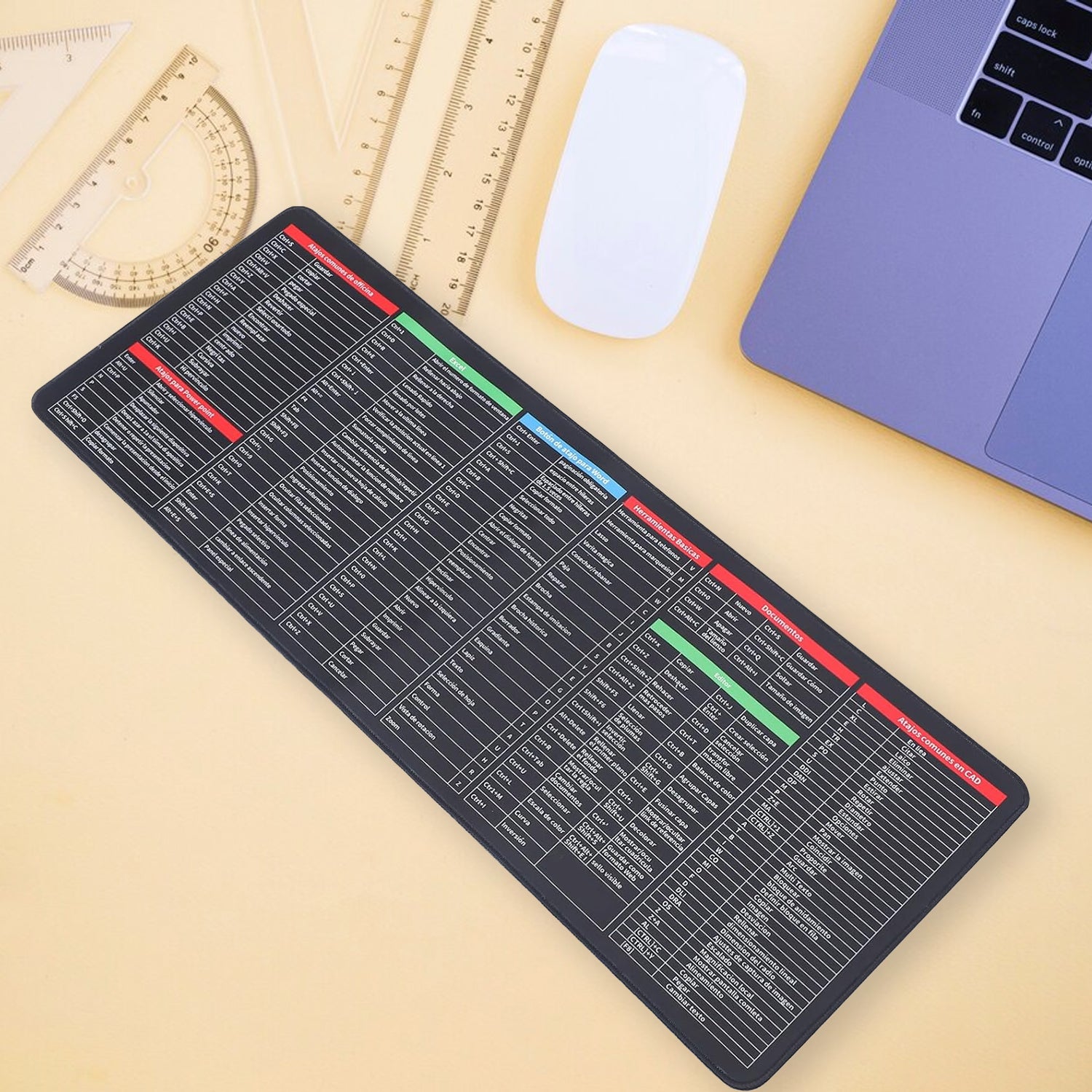 Large Shortcut Keyboard & Mouse Pad (80x30cm)