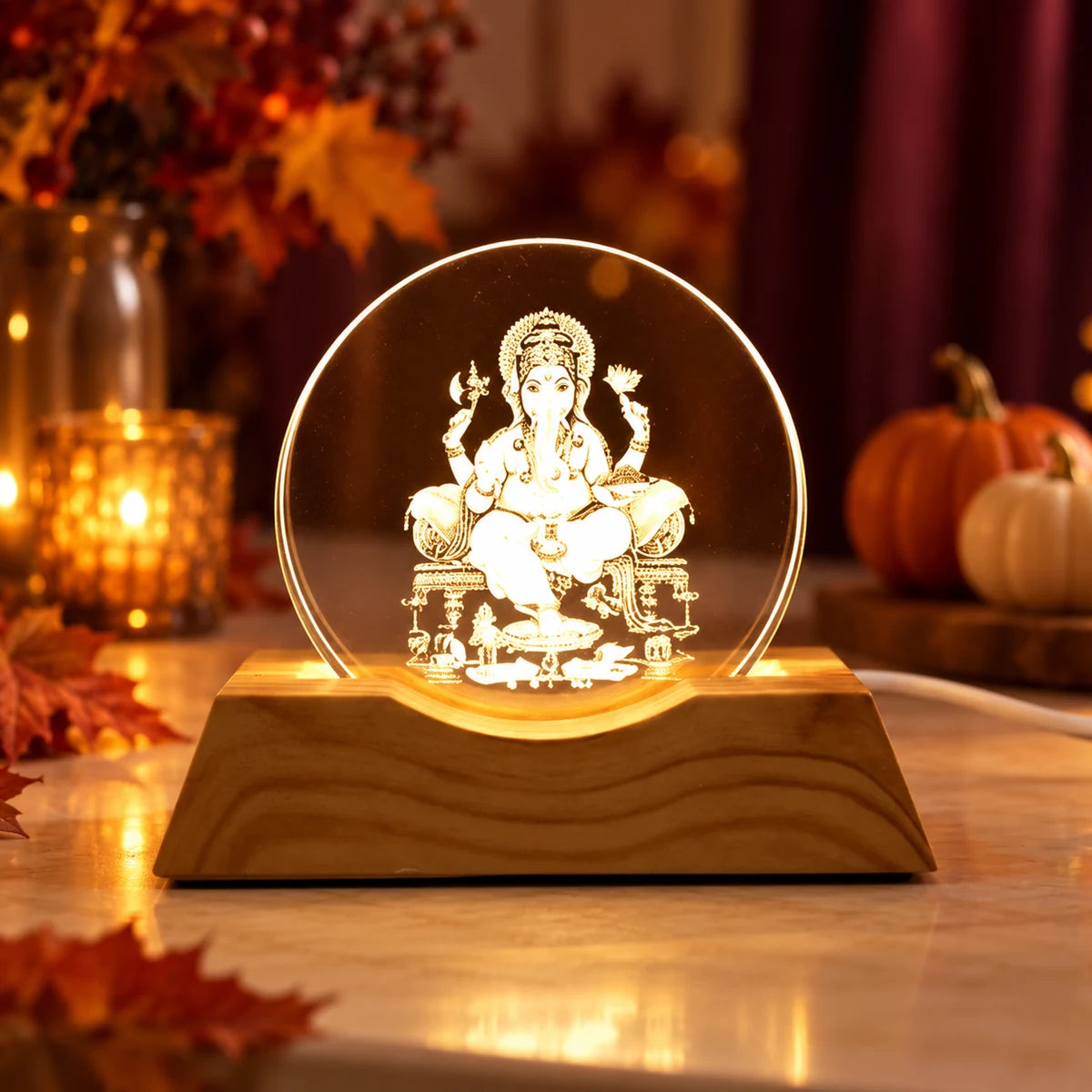 3D Ganesha Acrylic LED Night Lamp