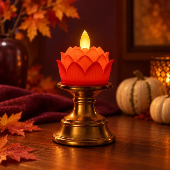 Lotus LED Candle with Decorative Holder