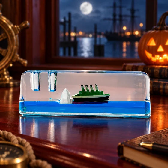 Cruise Ship & Iceberg Liquid Motion Desk Ornament
