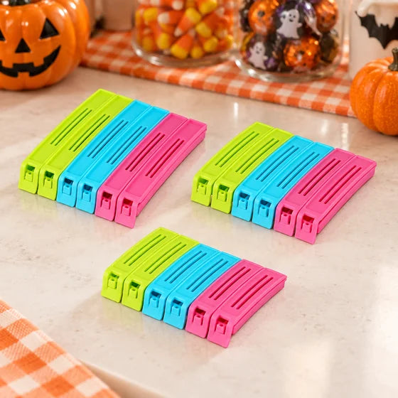 Plastic Snack Bag Sealing Clips – Set of 18, Multicolour
