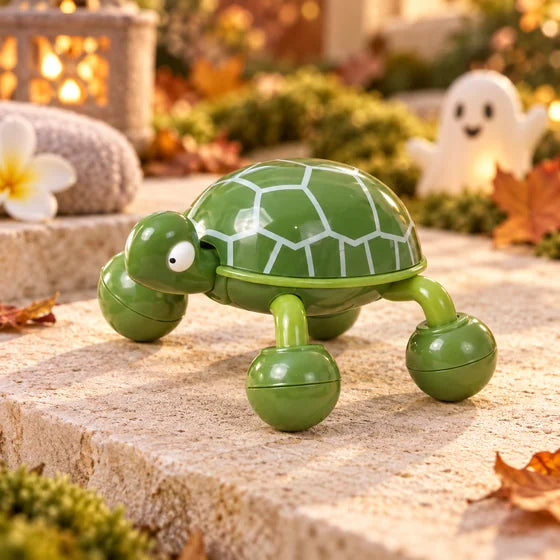 Turtle-Shaped 4-Wheel Massage Roller – Green