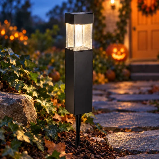 Solar Garden Path Light — Halloween scene