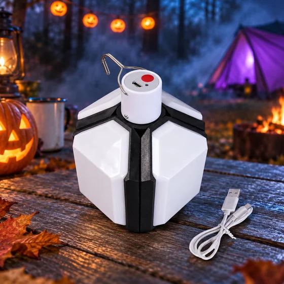 Foldable USB Rechargeable Camping Lamp with Hook