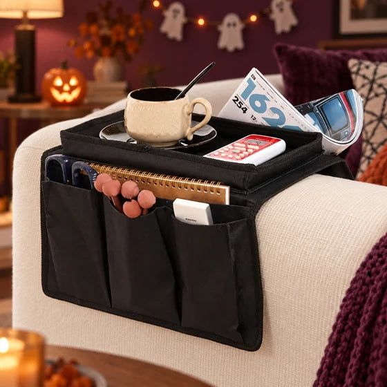 Sofa Armrest Hanging Storage Organiser – Black