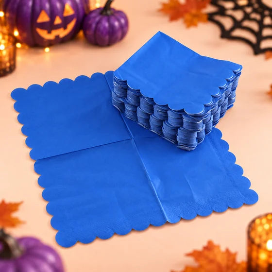 Royal Scalloped Party Napkins – 120 Pieces, 23 × 23 cm