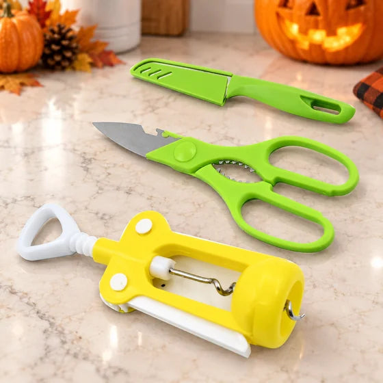 Kitchen Knife & Scissors Set – 3 Pieces
