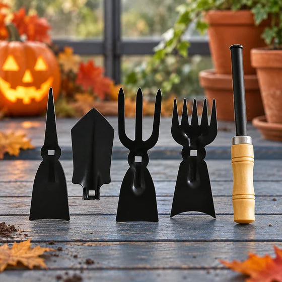 Gardening Hand Tools with Wooden Handles – 5-in-1
