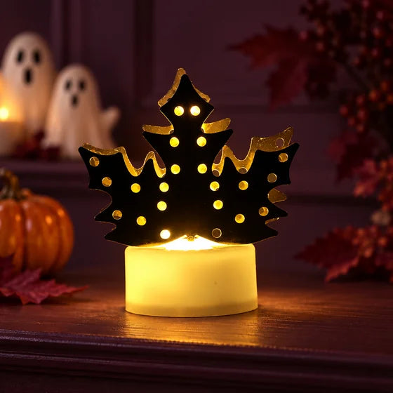 Battery-Operated Gold Leaf LED Diya Lamp