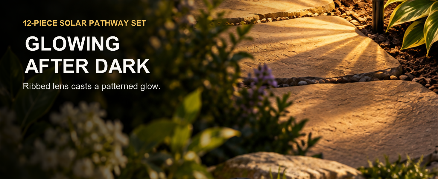 Solar Led Pathway Garden Stake Lights For Outdoor Lawn And Walkway (12 Pc Set) — Product details