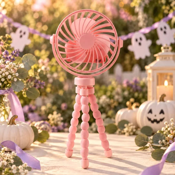 Portable Rechargeable LED Fan with Flexible Tripod Stand