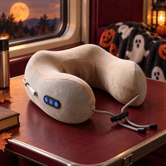 U Shaped Electric Neck Massage Pillow Cordless Travel Neck Massager (1 Pc)