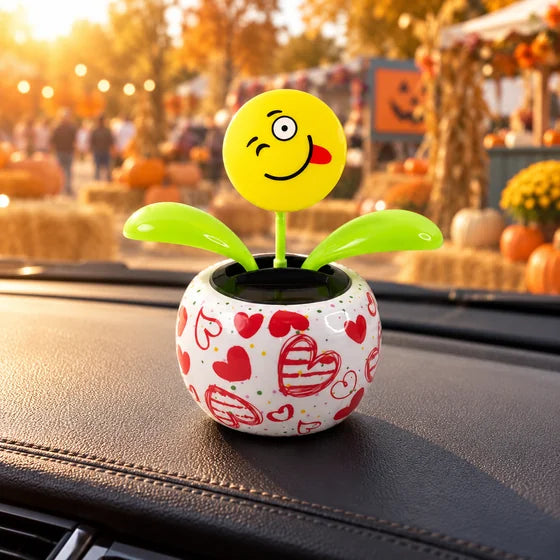 Solar Dancing Flower Toy With Pot For Car Dashboard And Desk Decor (1 Pc)