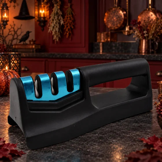 Handheld 3-Step Kitchen Knife Sharpener for Chefs & Serrated Knives
