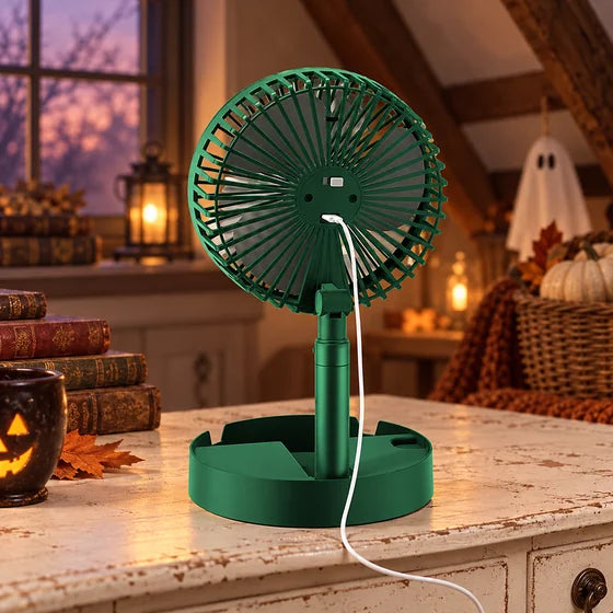 USB Telescopic Desk Fan – Foldable & Height Adjustable