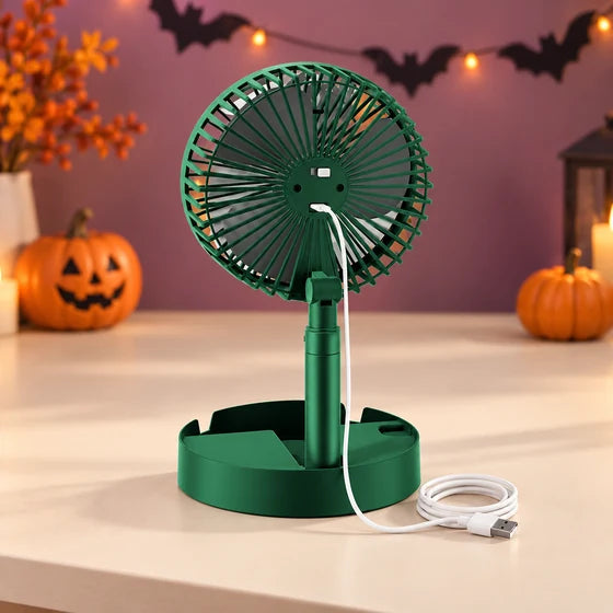 USB Telescopic Desk Fan – Foldable & Height Adjustable