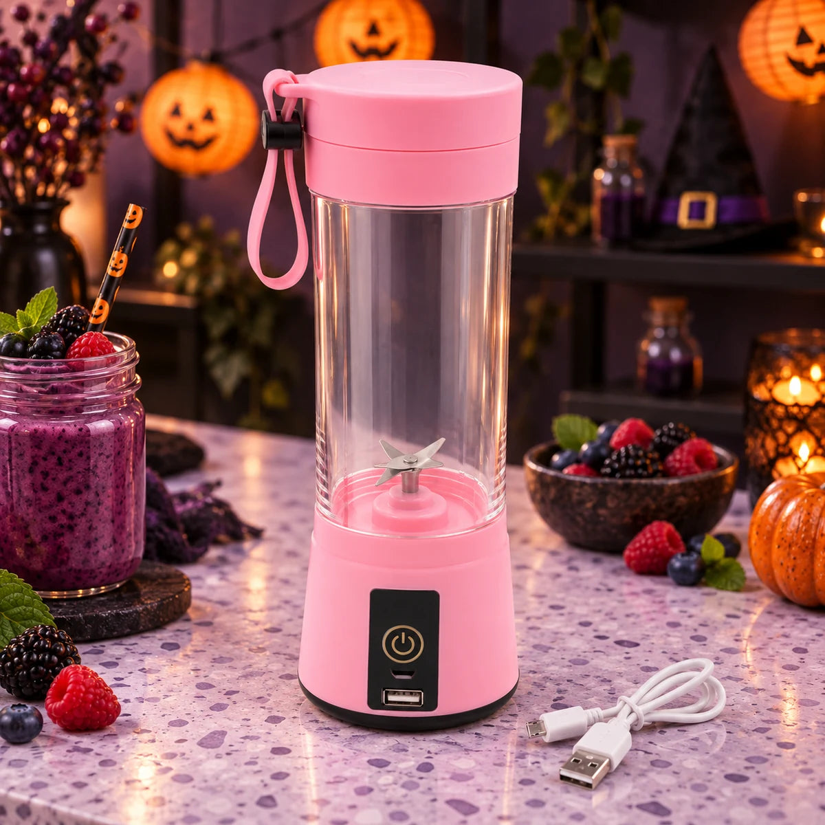 USB Rechargeable 6-Blade Portable Juicer