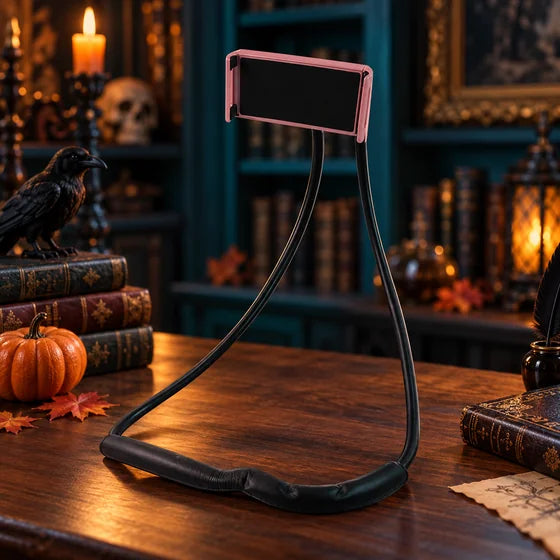 Flexible Neck Phone Holder & Desk Stand — Halloween scene