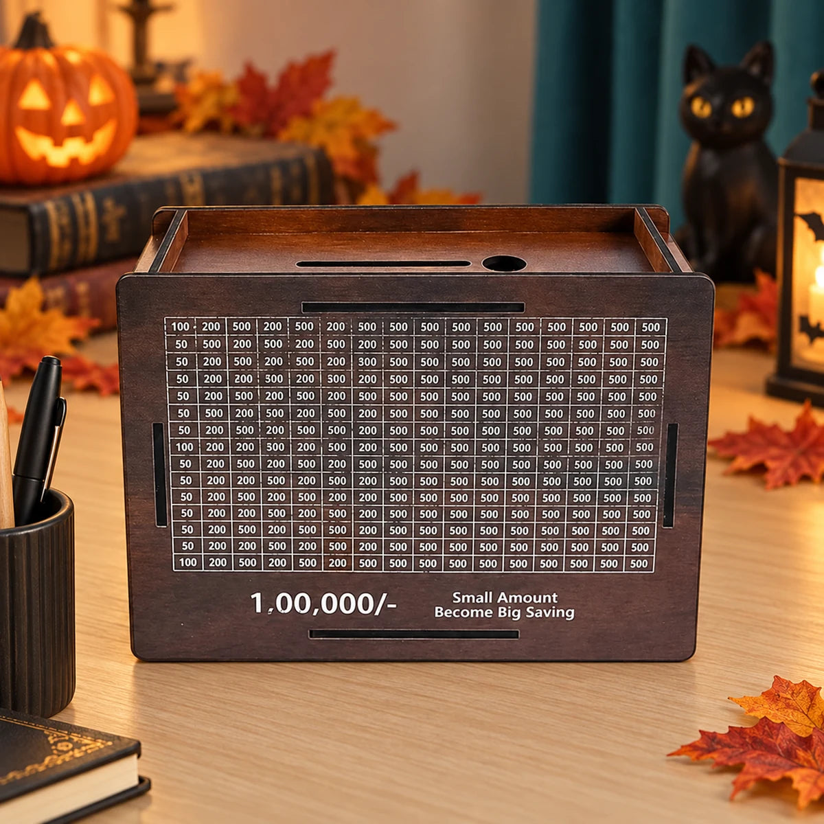 Wooden Savings Challenge Piggy Bank