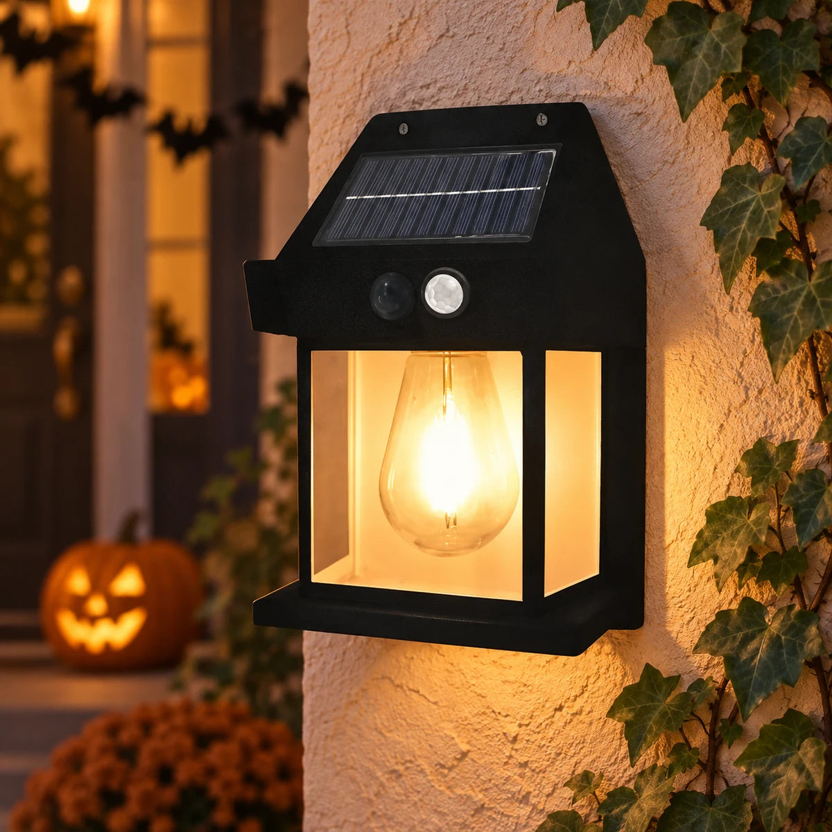 Solar Wall Lantern with Motion Sensor