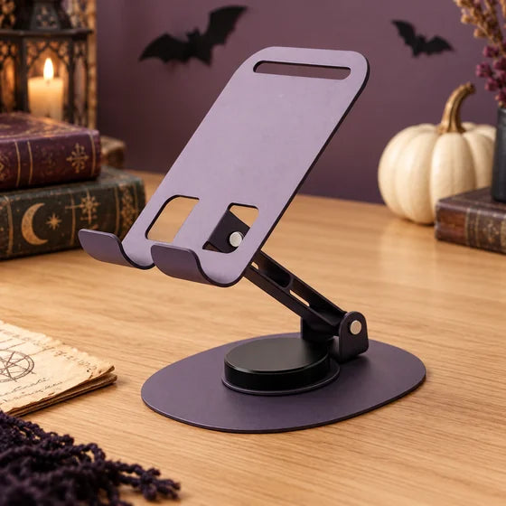 360° Rotating Foldable Phone Stand with Adjustable Height — Halloween scene